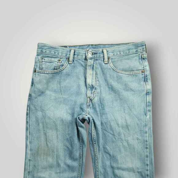 Levi's 505 Jeans Mens 32x29 Baggy Straight Leg Distressed Workwear Light Wash - Picture 3 of 8